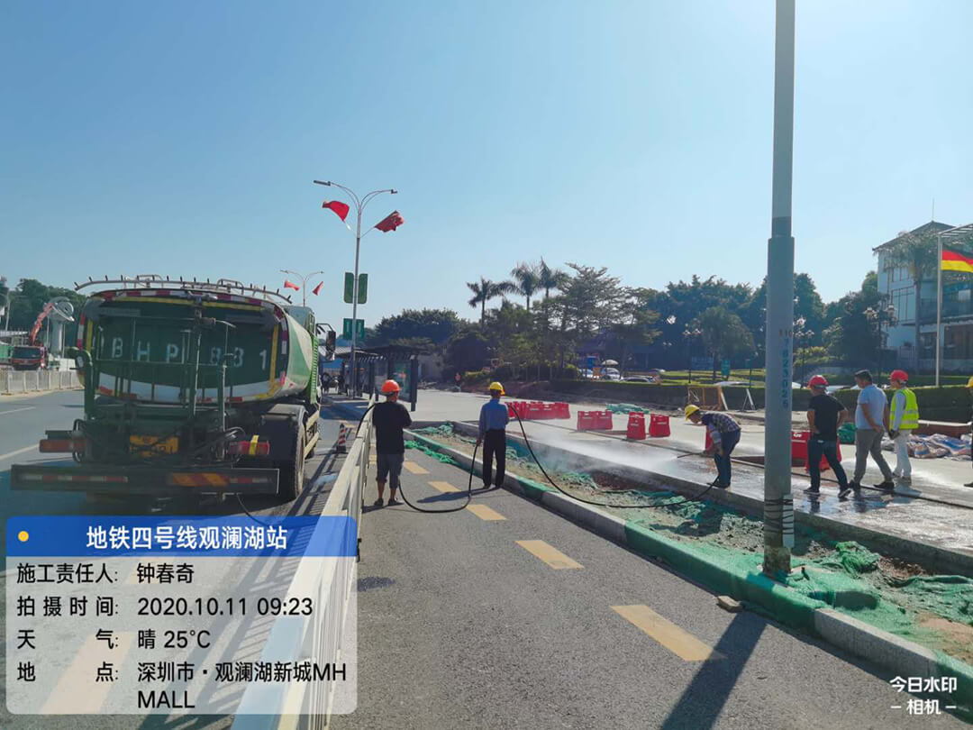 深圳沥青施工地铁四号线观澜湖站项目案例