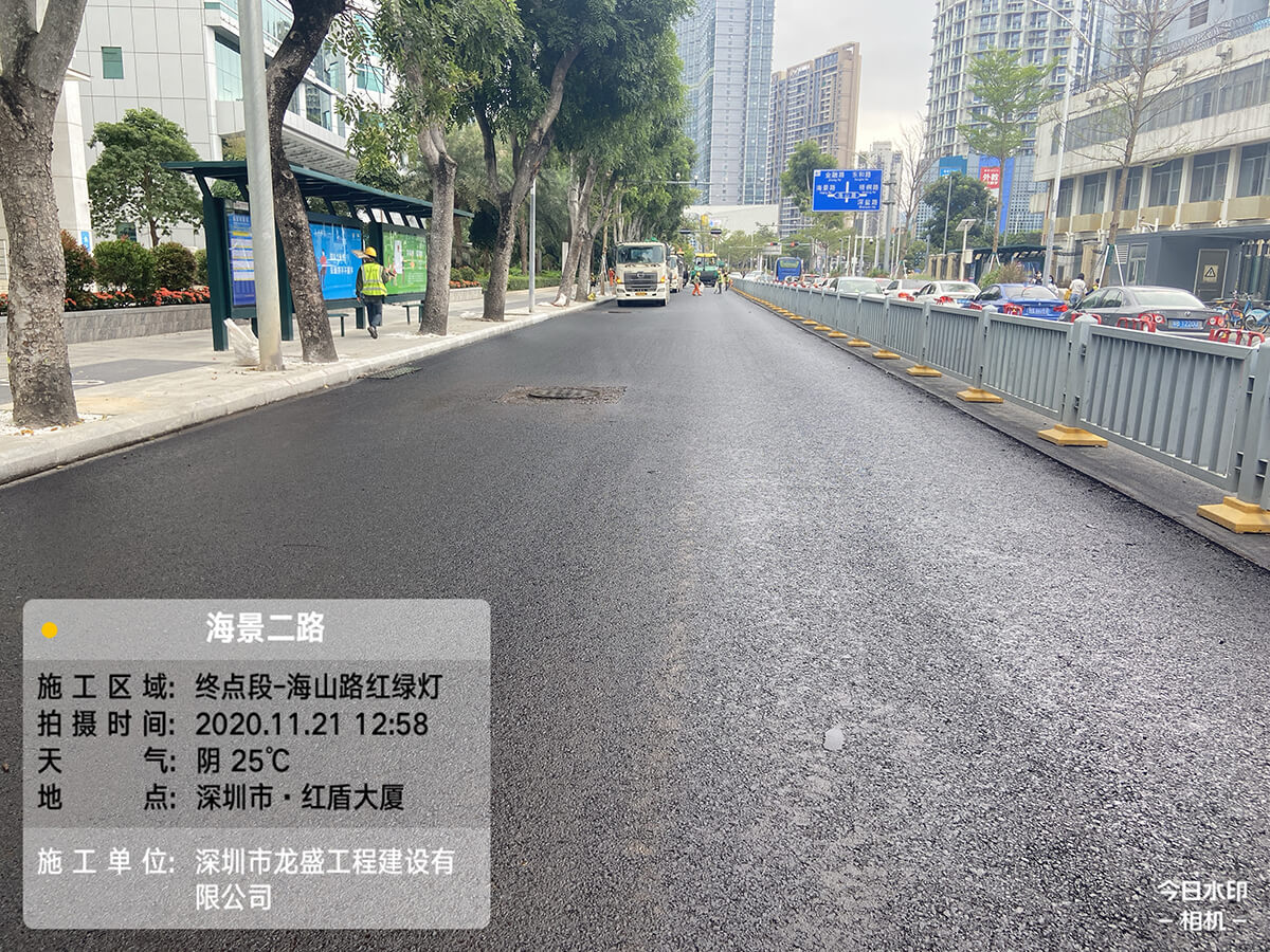 深圳市沥青路面建设施工盐田区海景二路沥青路面施工案例