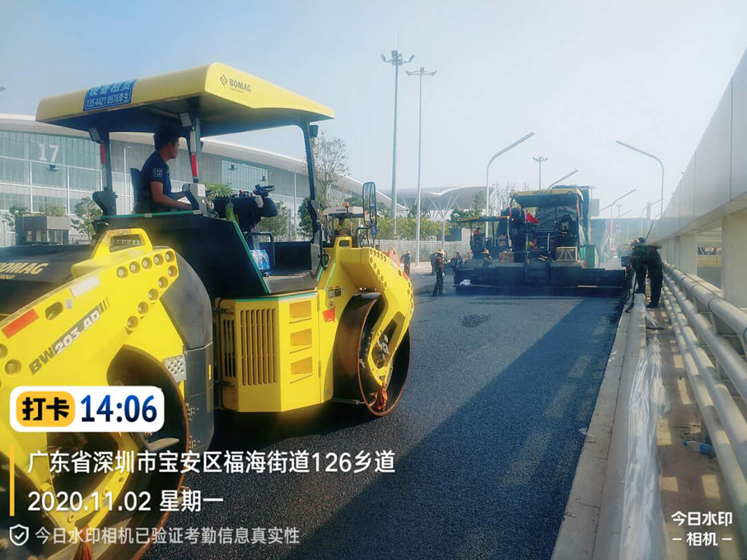 深圳宝安区福海街道126乡道沥青混凝土施工案例